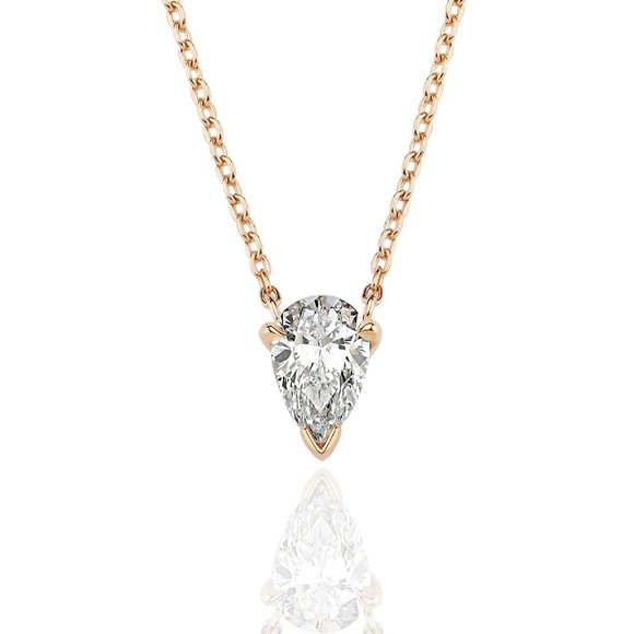 Pear Diamond Rose Gold Necklace